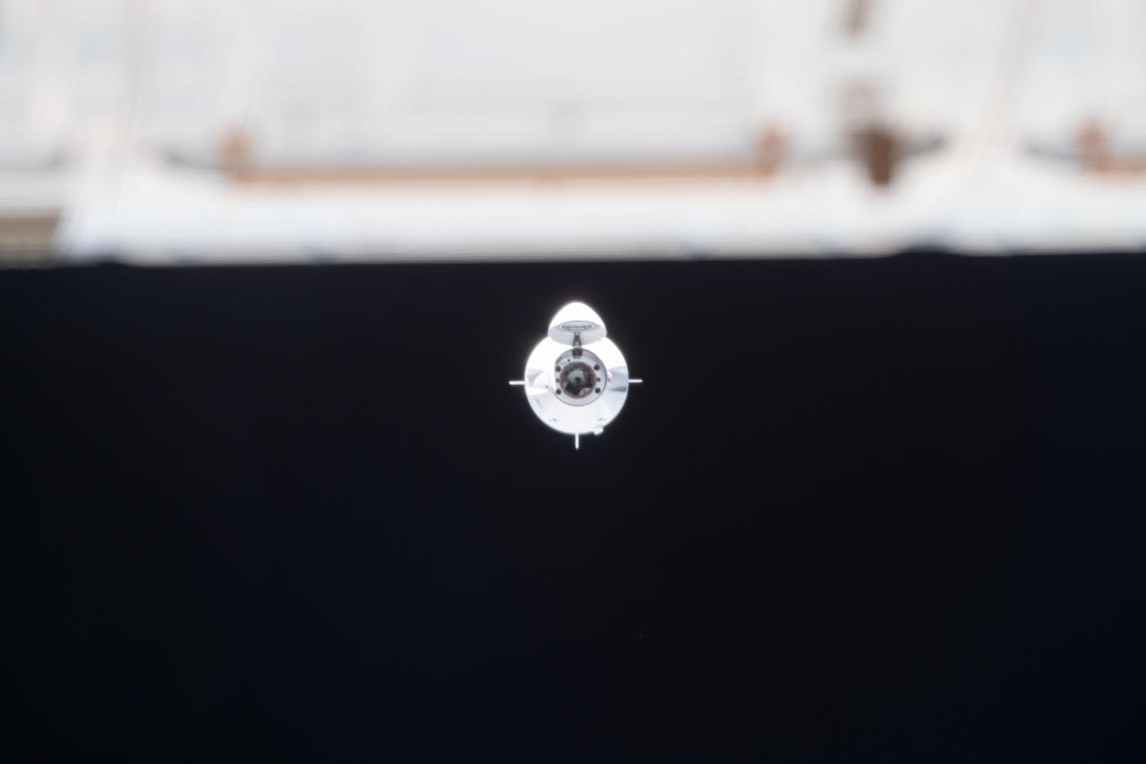 iss069e082518 (August, 27, 2023) -- SpaceX's Dragon Endurance spacecraft, with the four Crew-7 members aboard, NASA astronaut Jasmin Moghbeli, ESA astronaut Andreas Mogensen, JAXA astronaut Satoshi Furukawa, and Roscosmos cosmonaut Konstantin Borisov, approaches the International Space Station as it prepares to autonomously dock to the Harmony module's space-facing port on August 27, 2023.