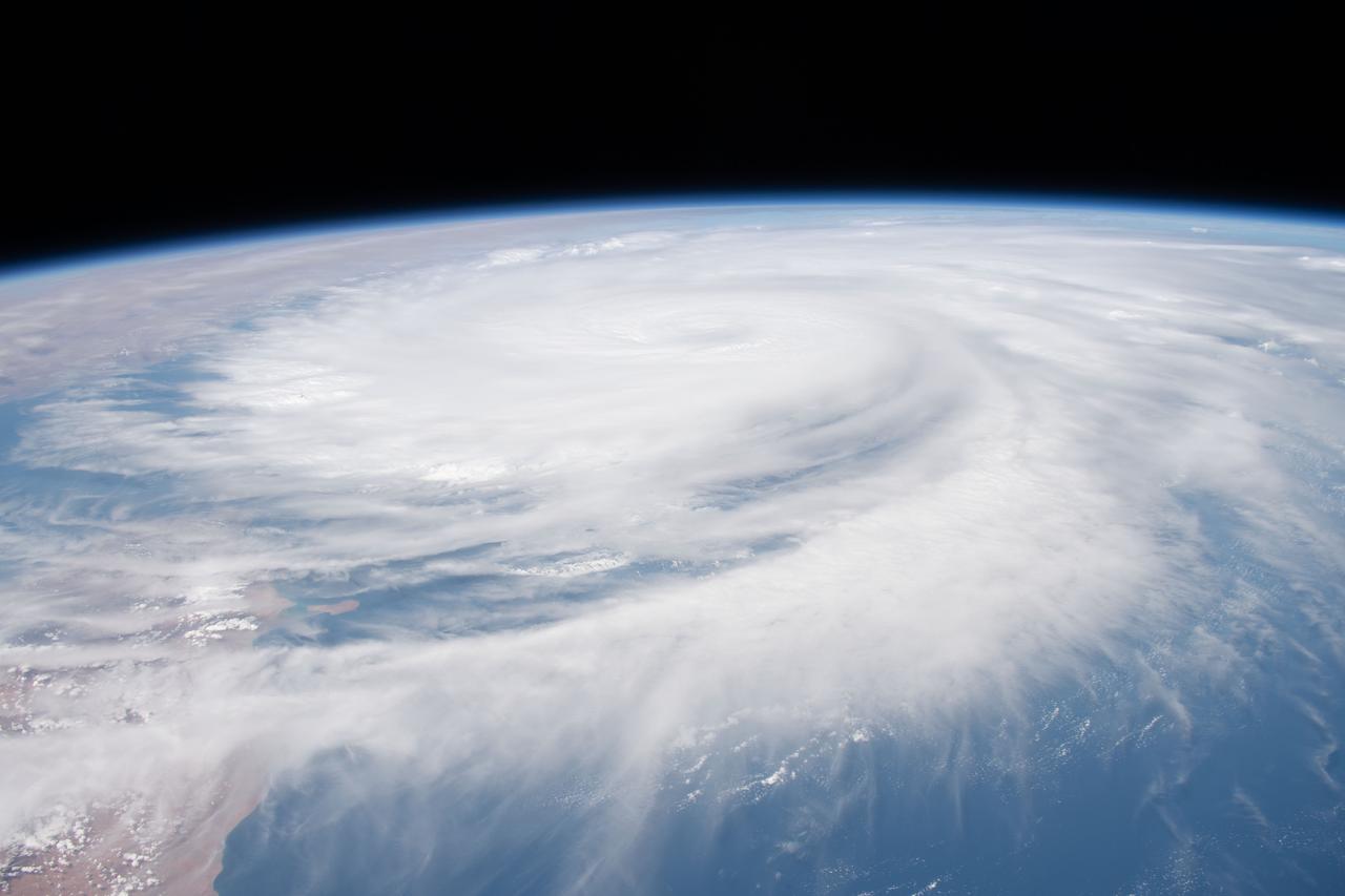 iss070e008366 (Oct. 22, 2023) --- The International Space Station was orbiting 260 miles above the coast of Somalia on the Indian Ocean as Tropical Cyclone Tej was pictured on the Arabian Sea approaching the coast of Yemen.