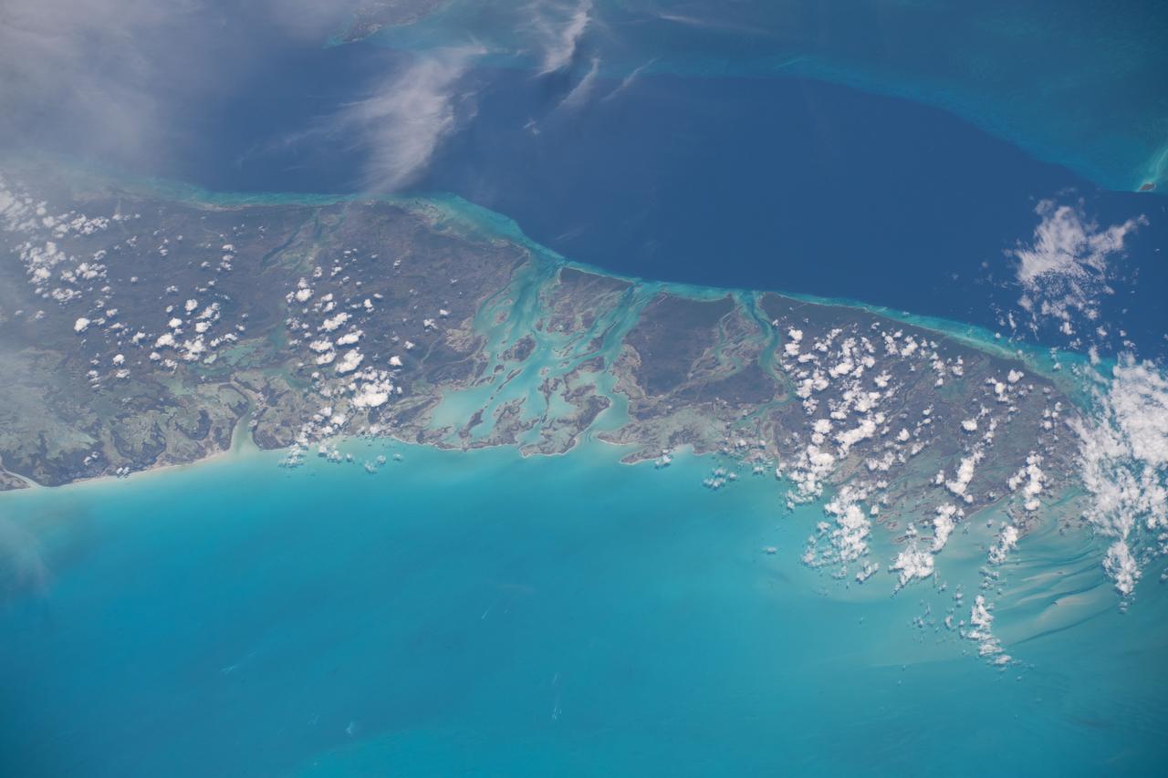iss070e008459 (Oct. 22, 2023) --- The Bahamas, an island nation southwest of Miami, Florida, in the Atlantic Ocean, is pictured from the International Space Station as it orbited 260 miles above.