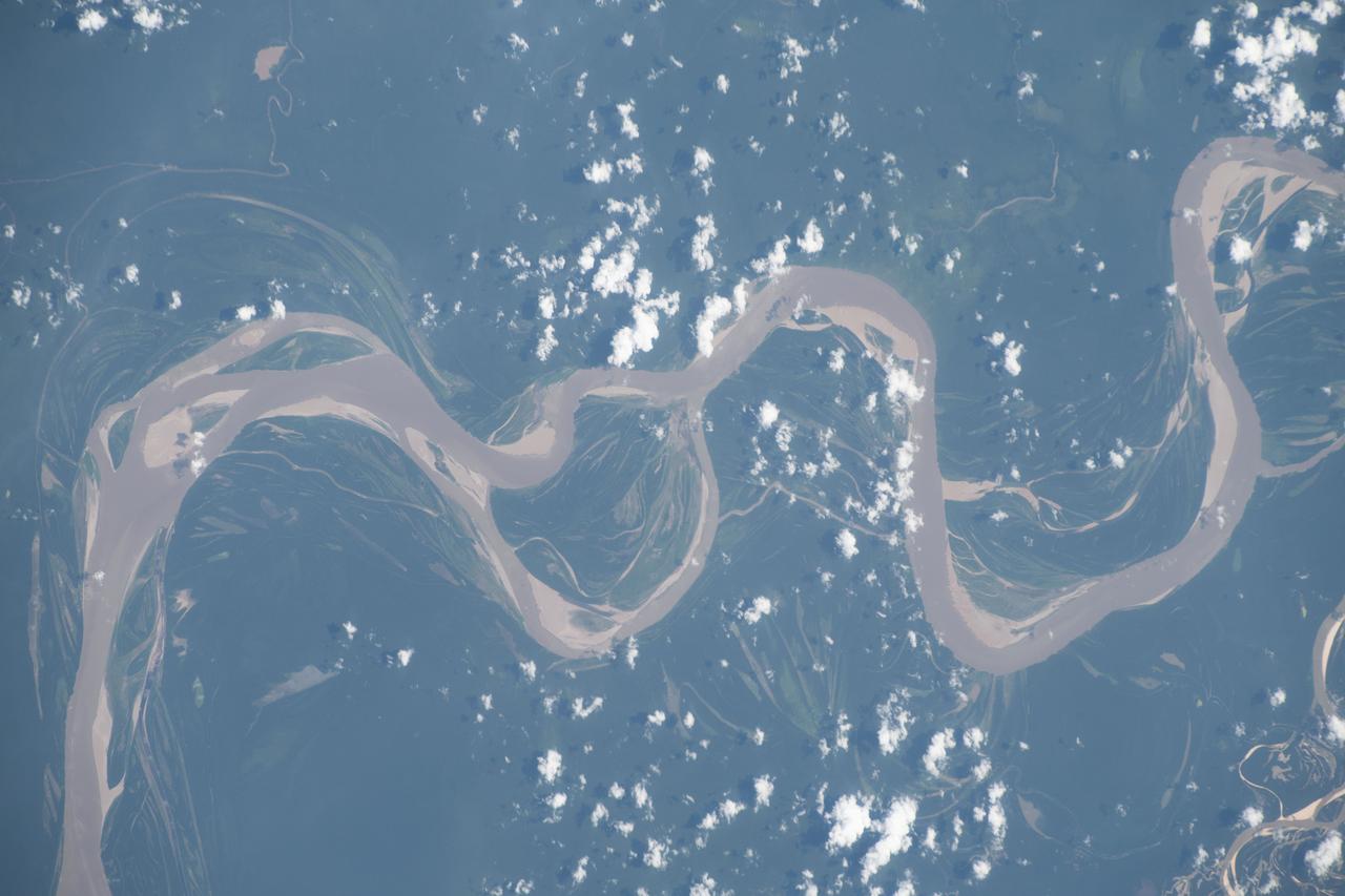 iss070e015233 (Oct. 29, 2023) --- A portion of the Amazon River in northwestern Brazil is pictured from the International Space Station as it orbited 260 miles above.