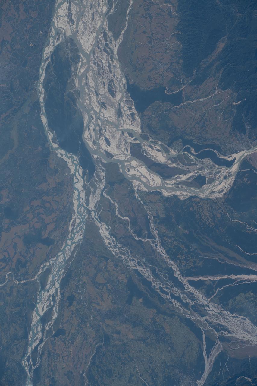iss070e030756 (Nov. 25, 2023) --- Dibru Saikhowa National Park on the Brahmaputra River in northeastern India is pictured from the International Space Station as it orbited 260 miles above the subcontinental nation.