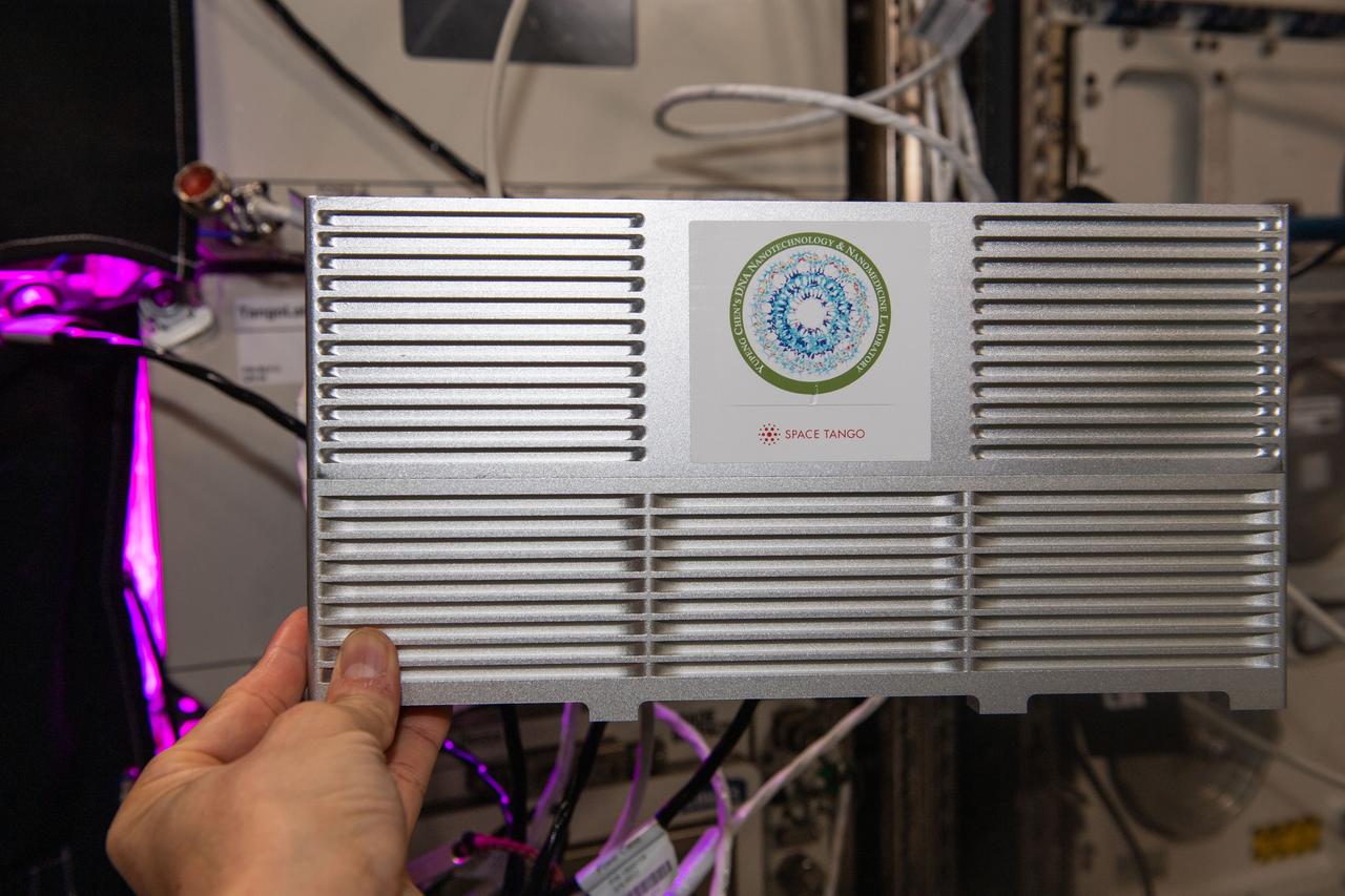 iss070e094551 (2/16/2024) --- The Space Tango CubeLab is shown aboard the International Space Station. The CubeLab houses the Compartment Cartilage Tissue Construct investigation that aims to develop engineered cartilage tissue construct (3D cartilage cell culture) that maintains healthy functioning of cartilage cells to treat osteoarthritis and other cartilage degeneration diseases.