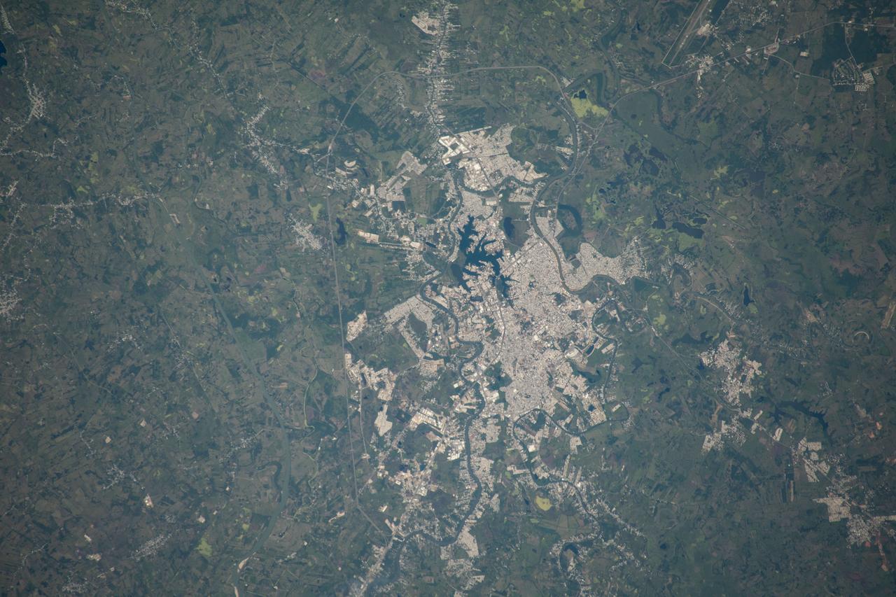 iss070e098296 (Feb. 23, 2023) --- The city of Villahermosa, the capital of the Mexican state of Tabasco, with a population of over 685,000, is pictured from the International Space Station as it orbited 259 miles above the Latin American nation.