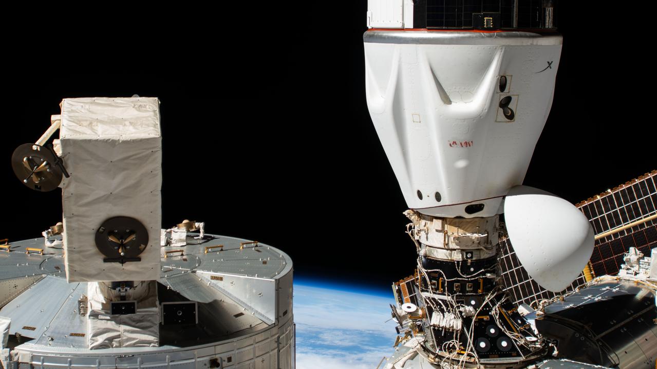 iss071e047974 (May 2, 2024) --- The SpaceX Dragon Endeavour spacecraft is pictured docked to the International Space Station's space-facing port on the Harmony module.