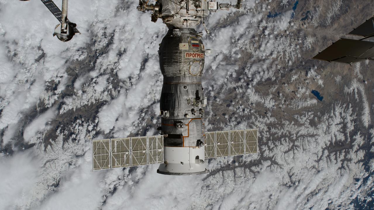 iss071e124981 (May 28, 2024) -- The Progress 86 cargo spacecraft is pictured undocking from the Poisk module as the International Space Station orbited 261 miles above China.