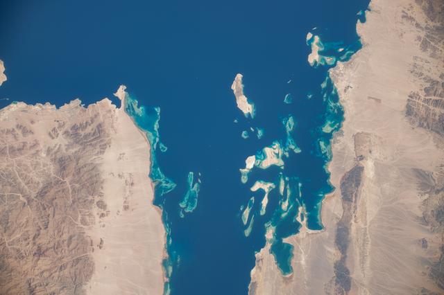 NASA image: The Gulf of the Suez Feeds into the Red Sea