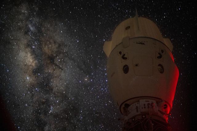 NASA image: The Milky Way appears behind the SpaceX Dragon Endeavour