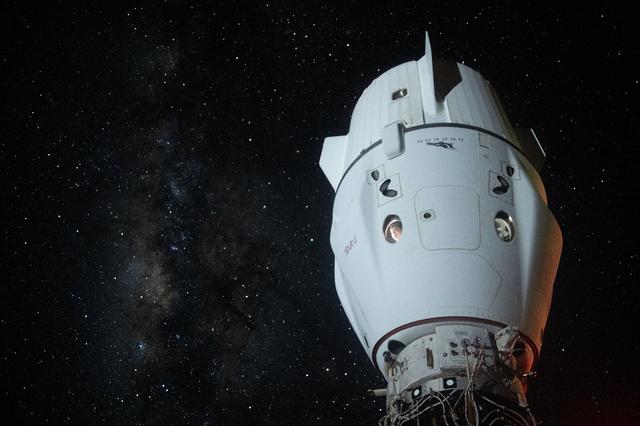 NASA image: The Milky Way appears behind the SpaceX Dragon Endeavour