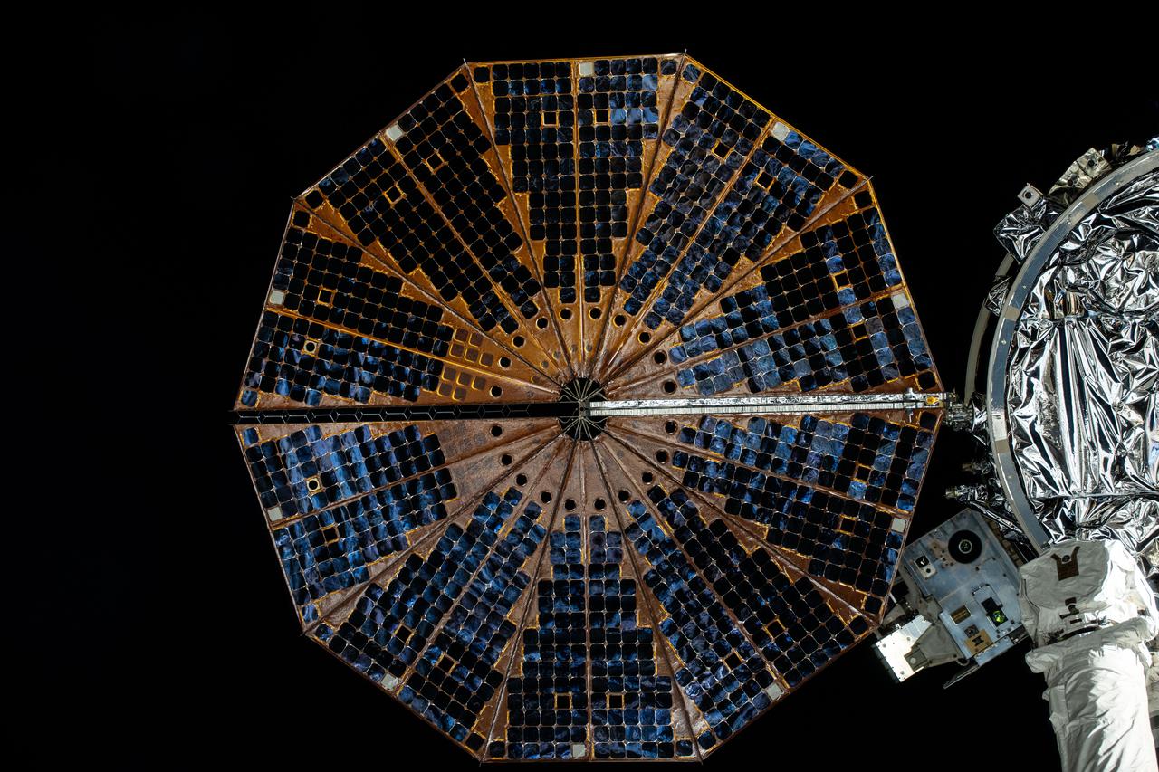 Northrop Grumman's Cygnus Space Freighter With One of Two Solar Arrays Deployed