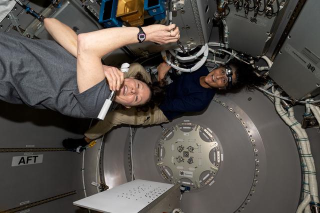 NASA astronauts Tracy C. Dyson and Suni Williams