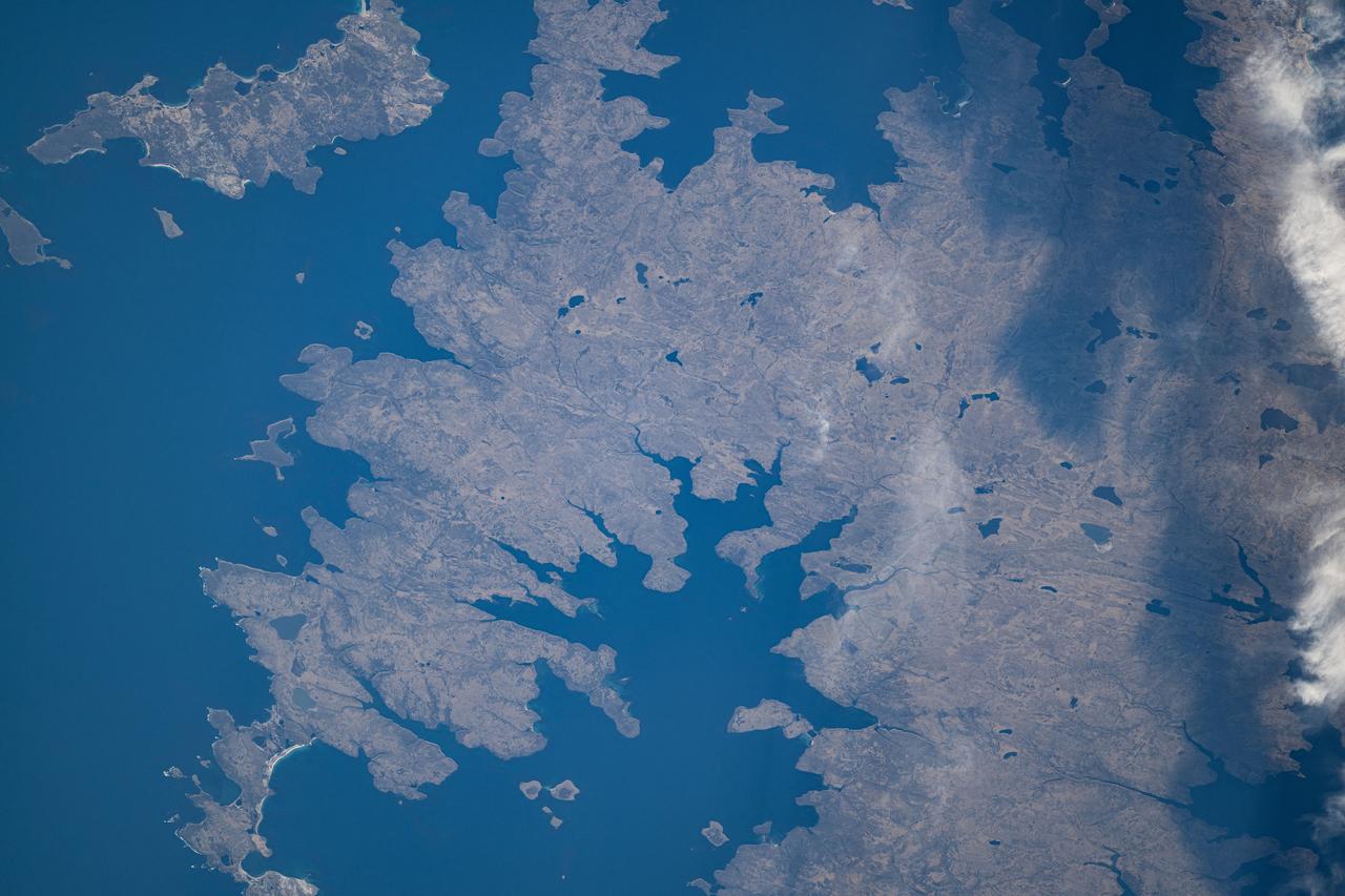 iss071e582470 (Sept. 2, 2024) --- The Falkland Islands, also known as Islas Malvinas, are pictured from the International Space Station as it orbited 267 miles above the Argentine Sea in between the archipelago and the southern tip of Argentina.