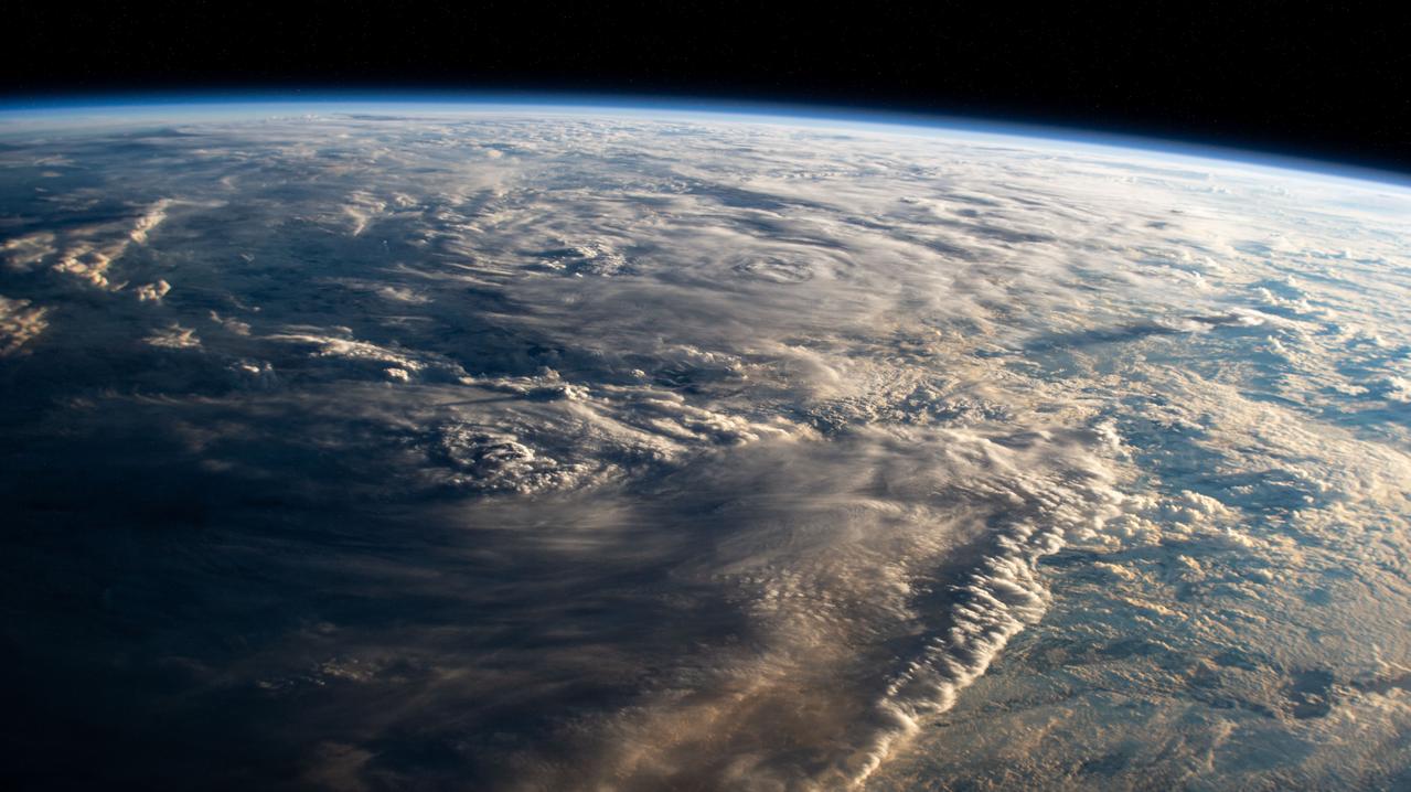 iss071e6649782 (Sept. 12, 2024) --- A tropical depression in the Atlantic Ocean in between Africa and South America is pictured from the International Space Station as it orbited 259 miles above.