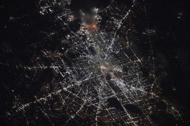NASA image: Fire in La Porte, Texas