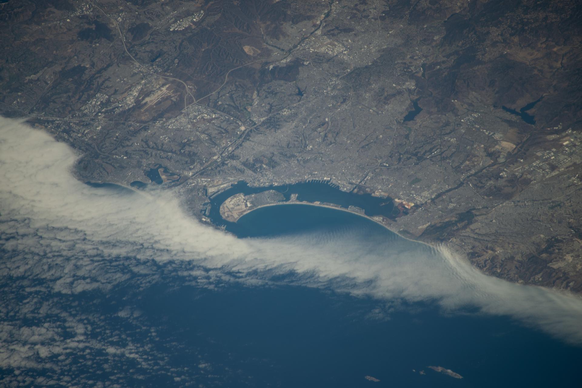 San Diego Bay, surrounded by the city of San Diego, California, and its suburbs near the U.S.-Mexico border, is pictured from the International Space Station as it orbited 257 miles above the Pacific Ocean.