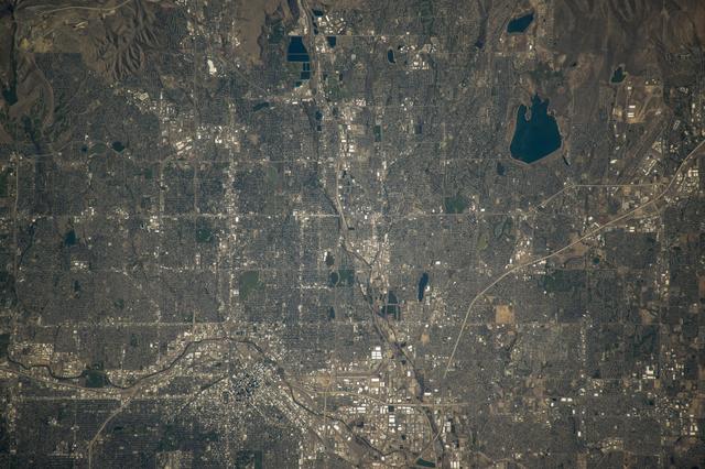 NASA image: Denver, Colorado, split by the South Platte River