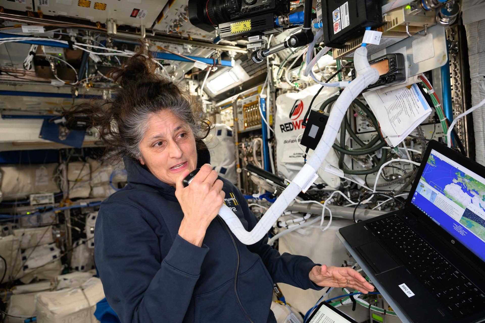 NASA astronaut and Expedition 72 Commander Suni Williams calls down to students in Shepperton, United Kingdom, on the International Space Station's ham radio and answers their questions about living in space.