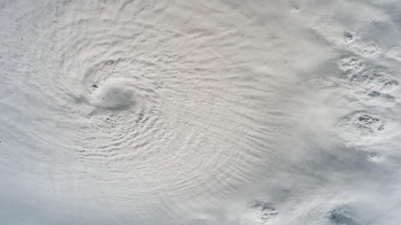 iss072e029017 (Oct. 7, 2024) --- While orbiting 257 miles above the Gulf of Mexico, an external camera on the International Space Station captured this image of Hurricane Milton, a Category 5 storm packing winds of 175 miles an hour at the time of this photograph, and its well-defined eye.