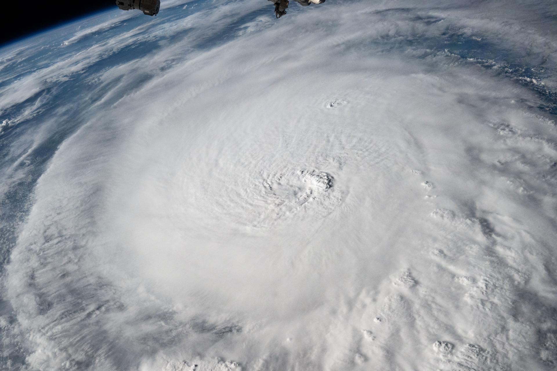 Hurricane Milton, a Category 5 storm at the time of this photograph, is pictured in the Gulf of Mexico off the coast of Yucatan Peninsula from the International Space Station as it orbited 257 miles above.