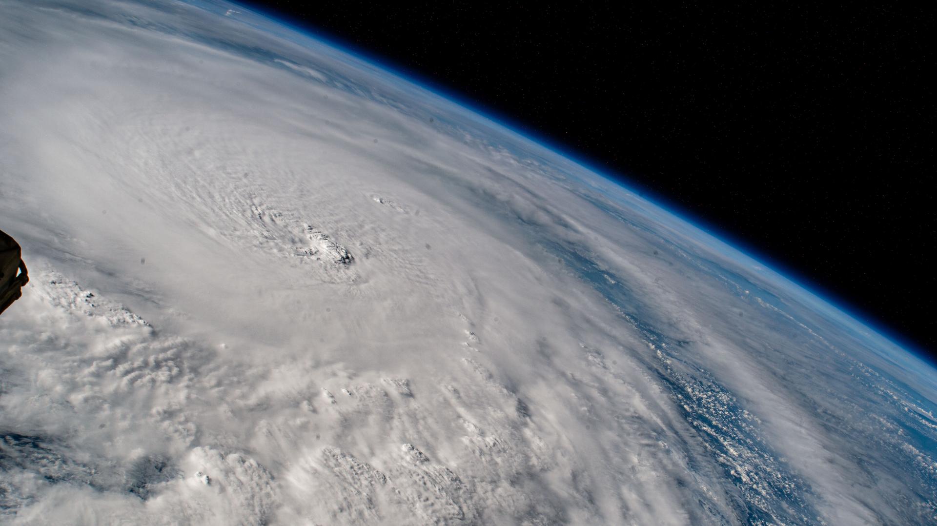 Hurricane Milton, a Category 4 storm at the time of this photograph, is pictured in the Gulf of Mexico off the coast of Yucatan Peninsula from the International Space Station as it orbited 257 miles above.