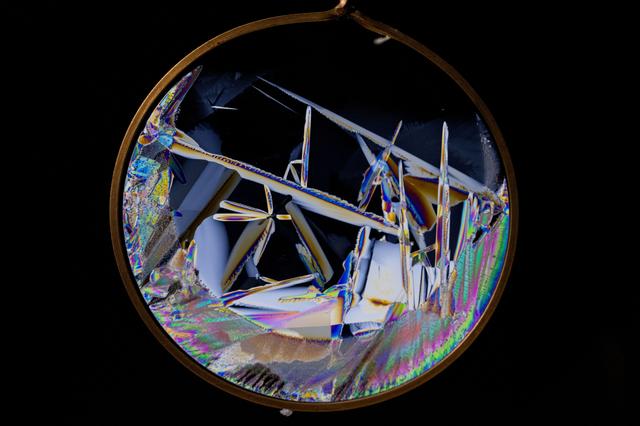 NASA image: Thin Wafers of Water Ice in Microgravity