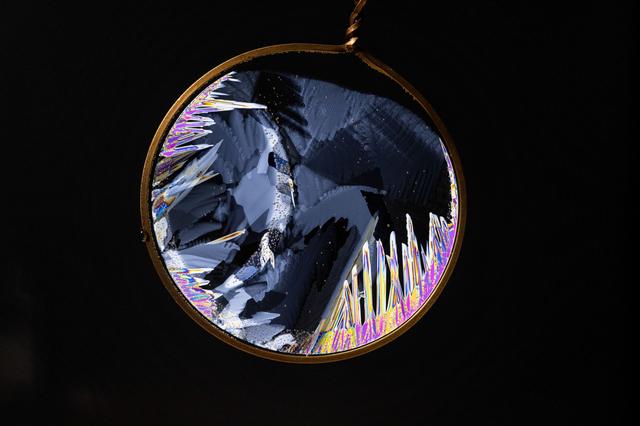 NASA image: Thin Wafers of Water Ice in Microgravity