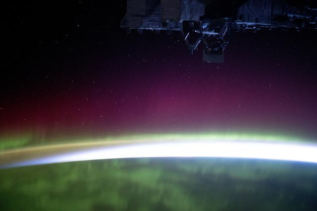 NASA image: The aurora borealis blankets the Earth