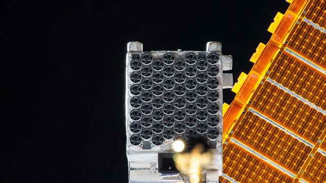 NASA image: The NICER X-ray telescope pictured on the International Space Station