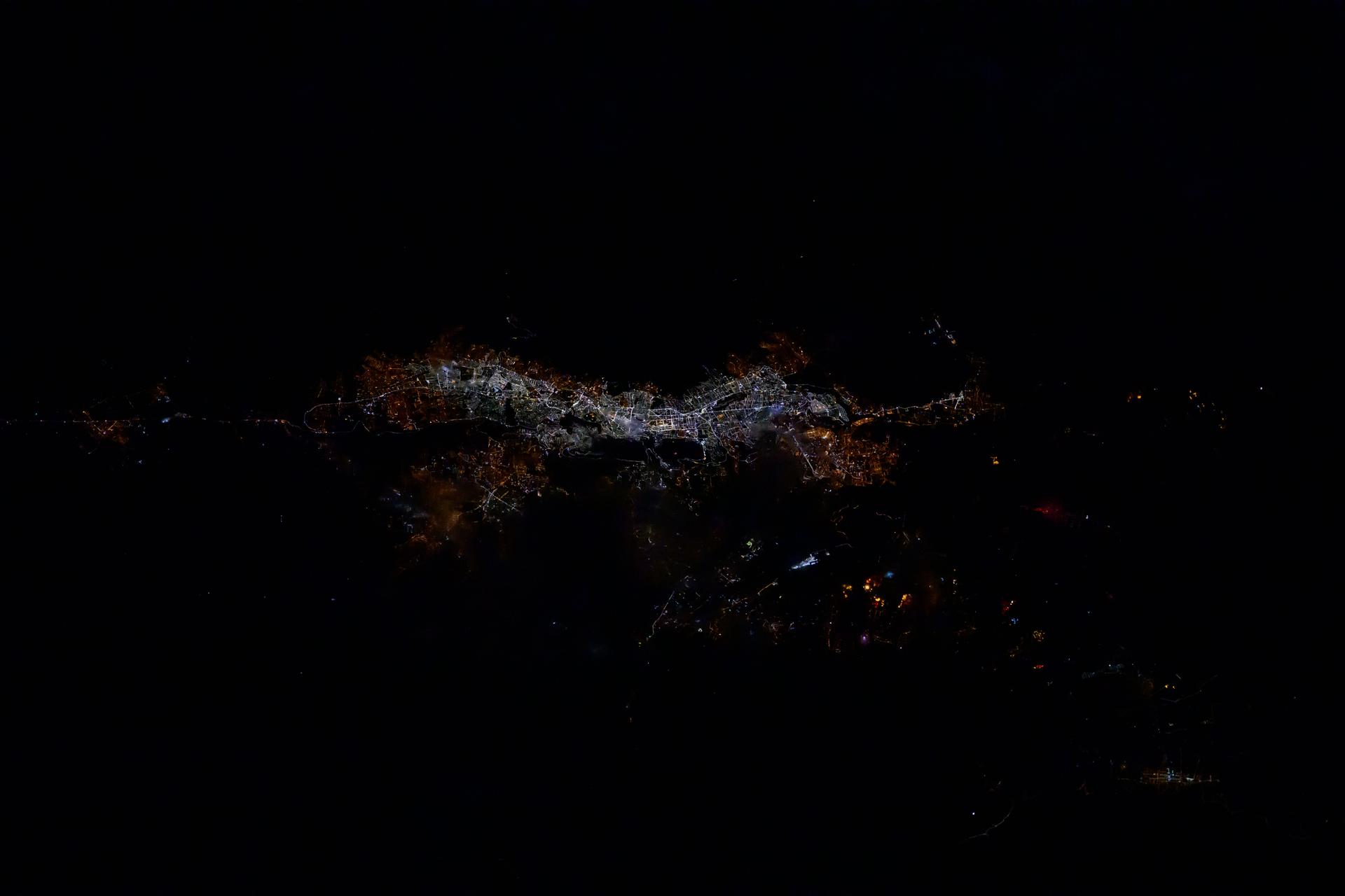 The city lights of Quito, Ecuador, the South American nation's capital and second largest city located in the Andes, are pictured at approximately 2:24 a.m. local time from the International Space Station as it orbited 255 miles above.