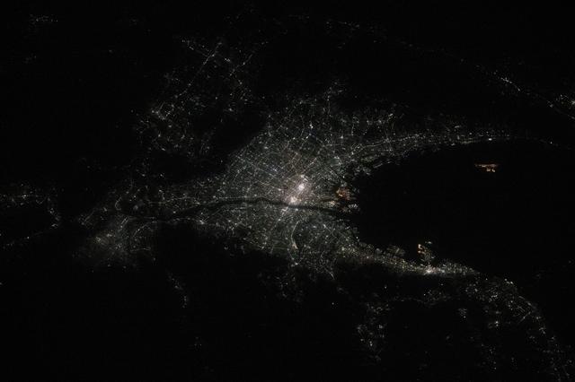 NASA image: The city lights of Osaka, Japan