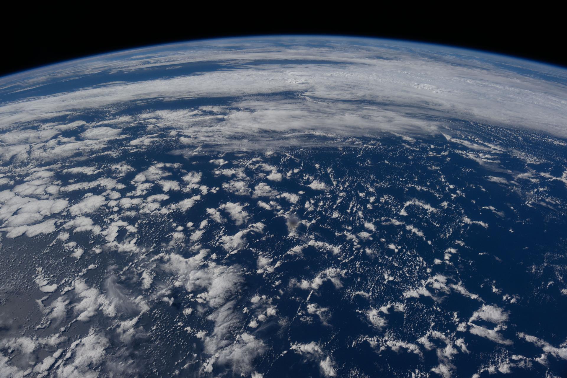 A cloudy Indian Ocean southwest of Perth, Australia, is pictured from the International Space Station as it orbited 268 miles above.