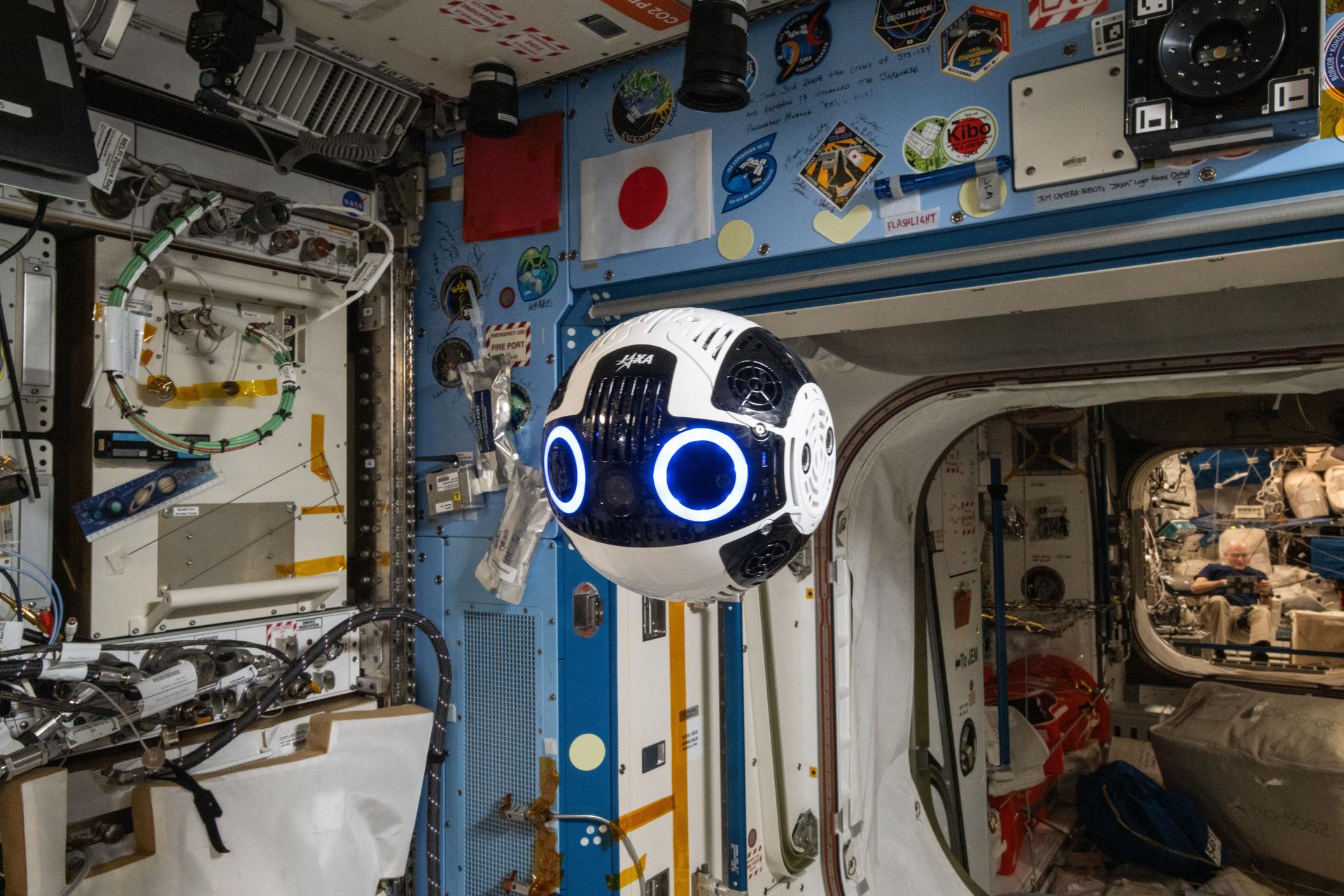 The Japanese Experiment Module Internal Ball Camera 2 tests the automation of capturing photographs and videos of crew activities aboard the International Space Station's Kibo laboratory module The spherical, free-flying robotic camera may enable more crew time for important duties such as microgravity research.