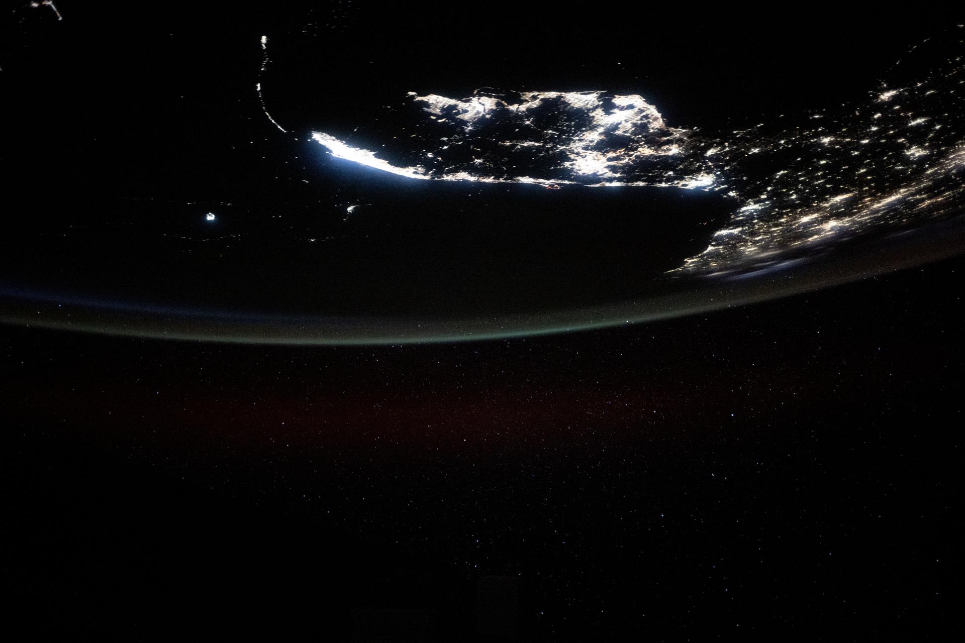 The Florida peninsula and the eastern coast of the United States, including the Bahamas in the Atlantic Ocean, are pictured at 1:37 a.m. local time from the International Space Station as it orbited 260 miles above.
