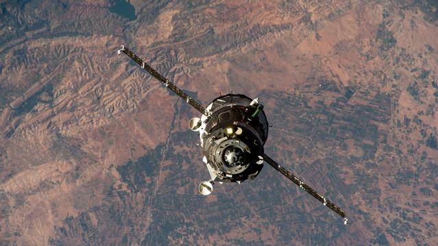 NASA image: The Soyuz MS-27 spacecraft approaches the International Space Station