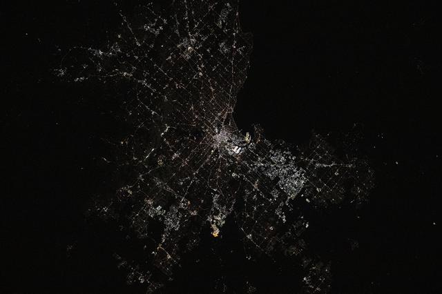 NASA image:  Melbourne, the capital of Australia's state of Victoria, pictured at night