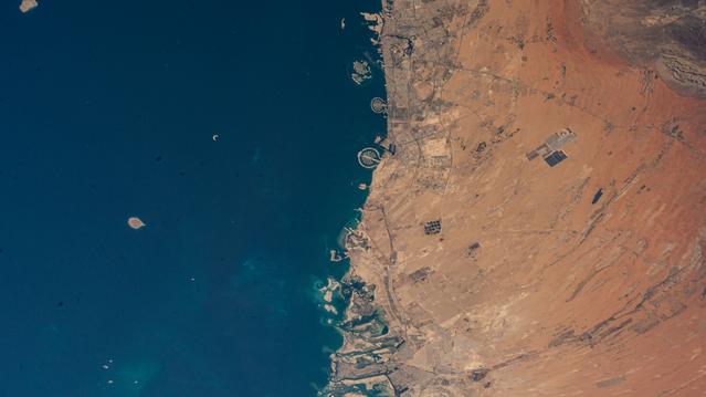 NASA image: The United Arab Emirates' two most populous cities of Dubai and Abu Dhabi