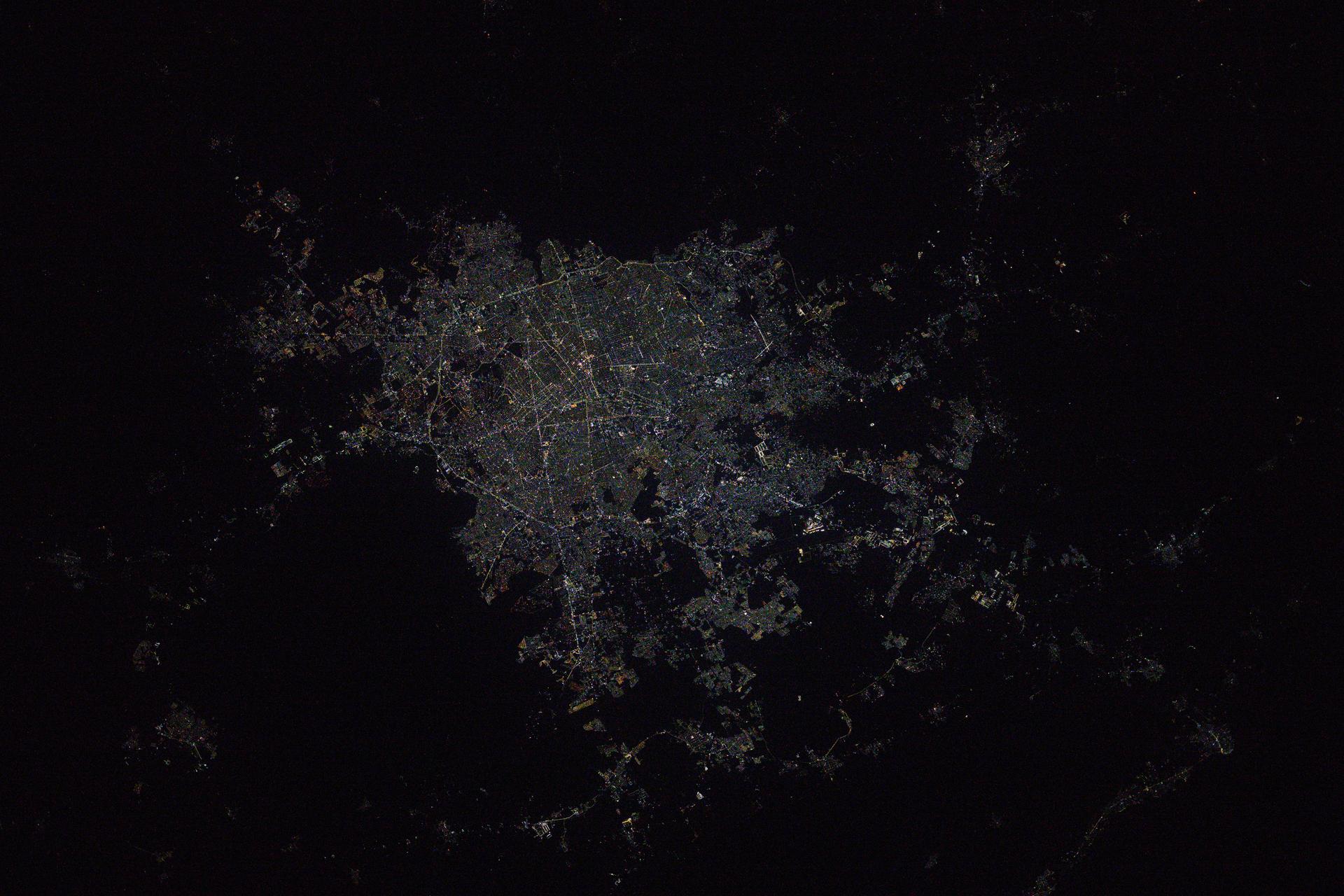The metropolitan area of Guadalajara, Mexico, with a population of 5.5 million near the La Primavera Biosphere Reserve in the Mexican state of Jalisco, is pictured at approximately 2:59 a.m. local time from the International Space Station as it orbited 259 miles above.