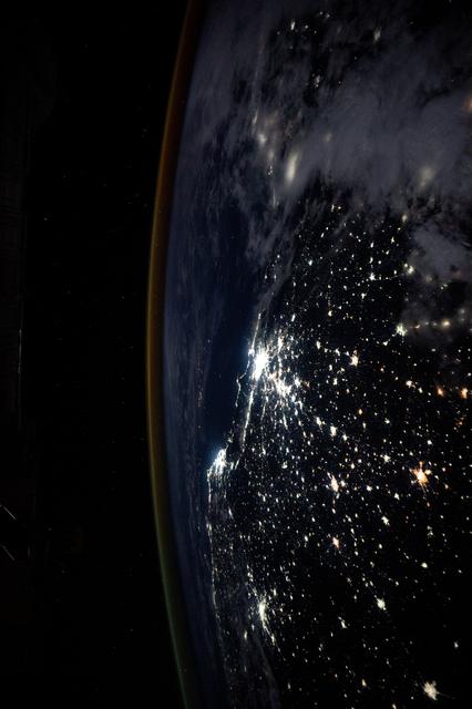 NASA image: The Brazilian coast lit by Rio de Janiero and São Paulo