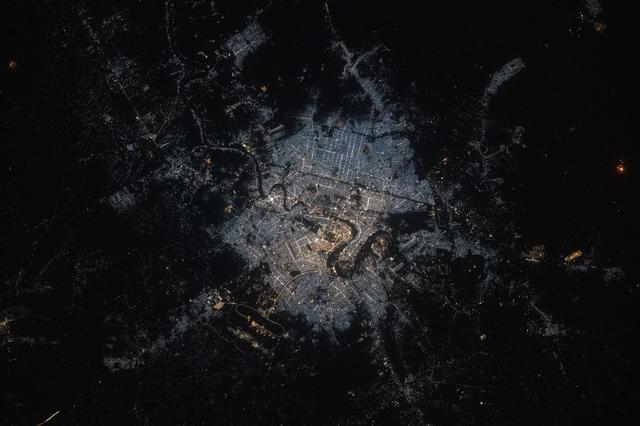 NASA image: Baghdad, the capital and largest city in Iraq, pictured at night