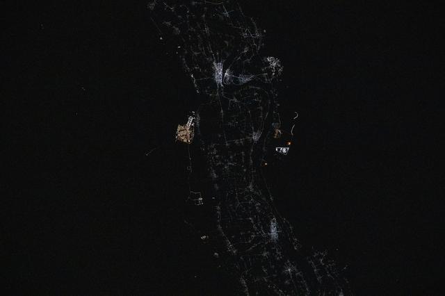 NASA image: Sohag, Egypt, on the River Nile's fertile plain, pictured from the International Space Station