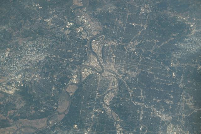 NASA image: Kansas City, the largest city in Missouri, pictured from the International Space Station