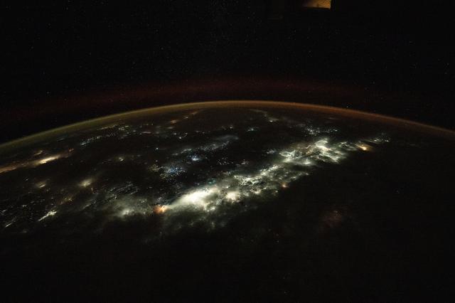 NASA image: Jakarta, Indonesia, and fishing boats illuminated on the Java Sea