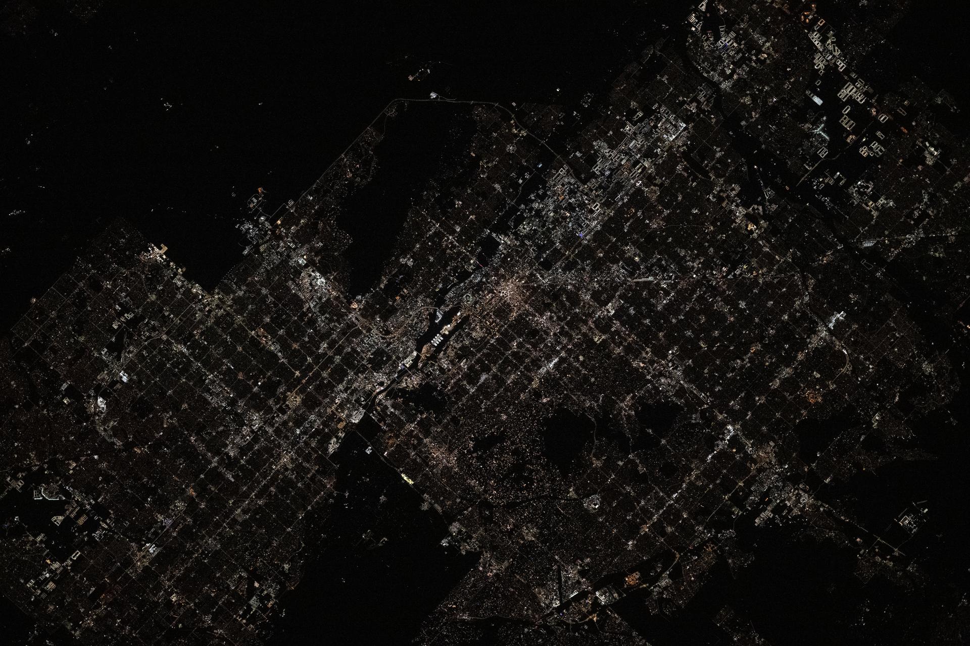 Phoenix, Arizona's capital and largest city with a metropolitan population of about 4.84 million, is pictured at approximately 1:40 a.m. local time from the International Space Station as it orbited 261 miles above the Grand Canyon State.