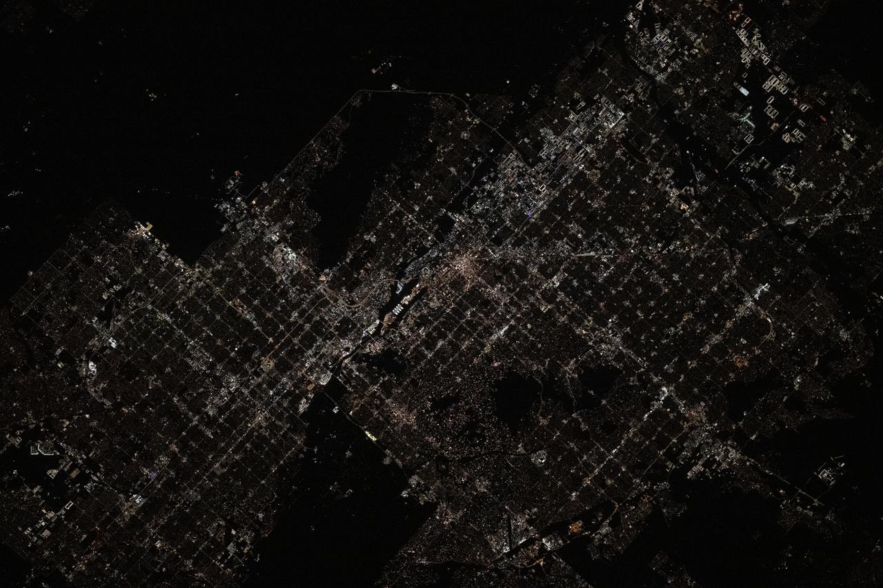 iss073e0251994 (June 26, 2025) --- Phoenix, Arizona's capital and largest city with a metropolitan population of about 4.84 million, is pictured at approximately 1:40 a.m. local time from the International Space Station as it orbited 261 miles above the Grand Canyon State.