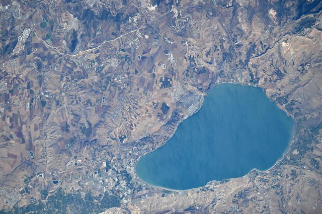 NASA image: Israel's Sea of Galilee, the lowest freshwater lake in the world