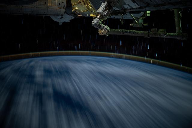 NASA image: Clouds streak across the Indian Ocean beneath the International Space Station