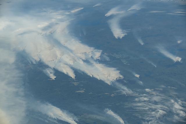 NASA image: Wildfires burn throughout Canada's central provinces