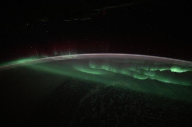 NASA image: The aurora australis appears above the Indian Ocean southwest of Australia