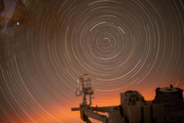 NASA image: Circular arcs of star trails viewed from International Space Station