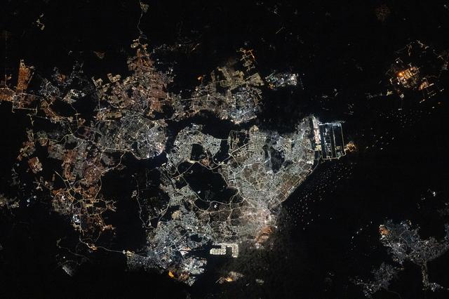 NASA image: The Southeast Asian city-state of Singapore separated from Johor Bahru, Malaysia