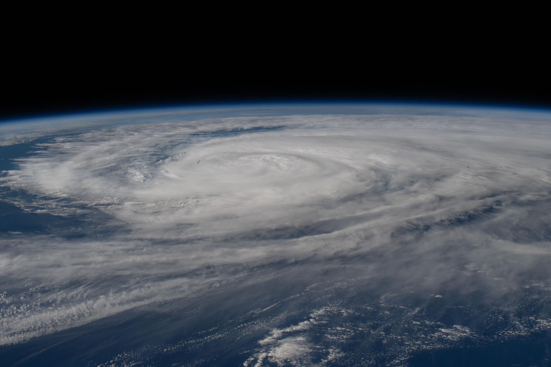 iss073e0880503 (Oct. 13, 2025) --- Severe Tropical Storm Nakri, pictured with maximum sustained winds of 70 miles per hour, is pictured in the Pacific Ocean east of Tokyo, Japan, from the International Space Station as it orbited 260 miles above Earth.